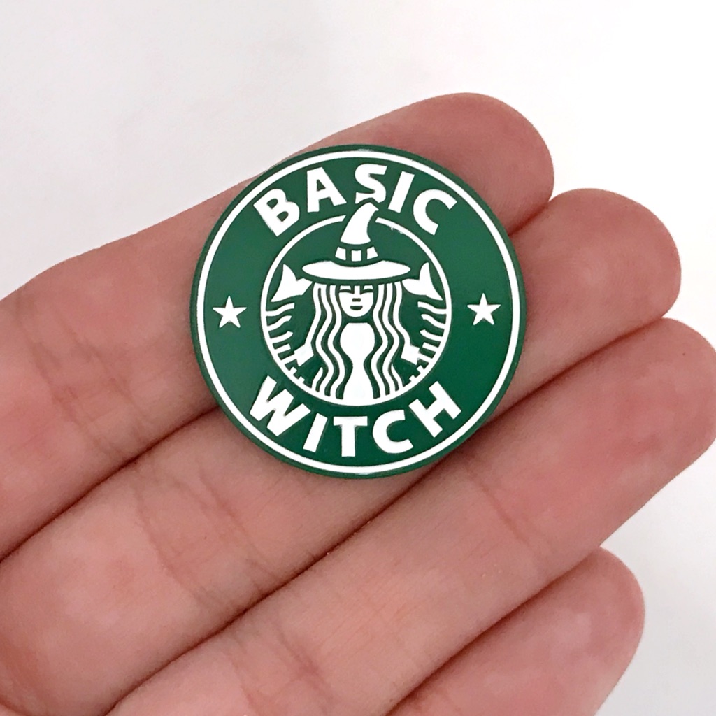 Green Basic Witch Pin